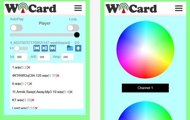 wicard arduino rgb web application