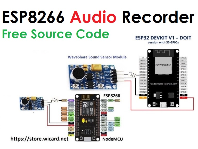 nodemcu esp32 esp8266 audio recorder