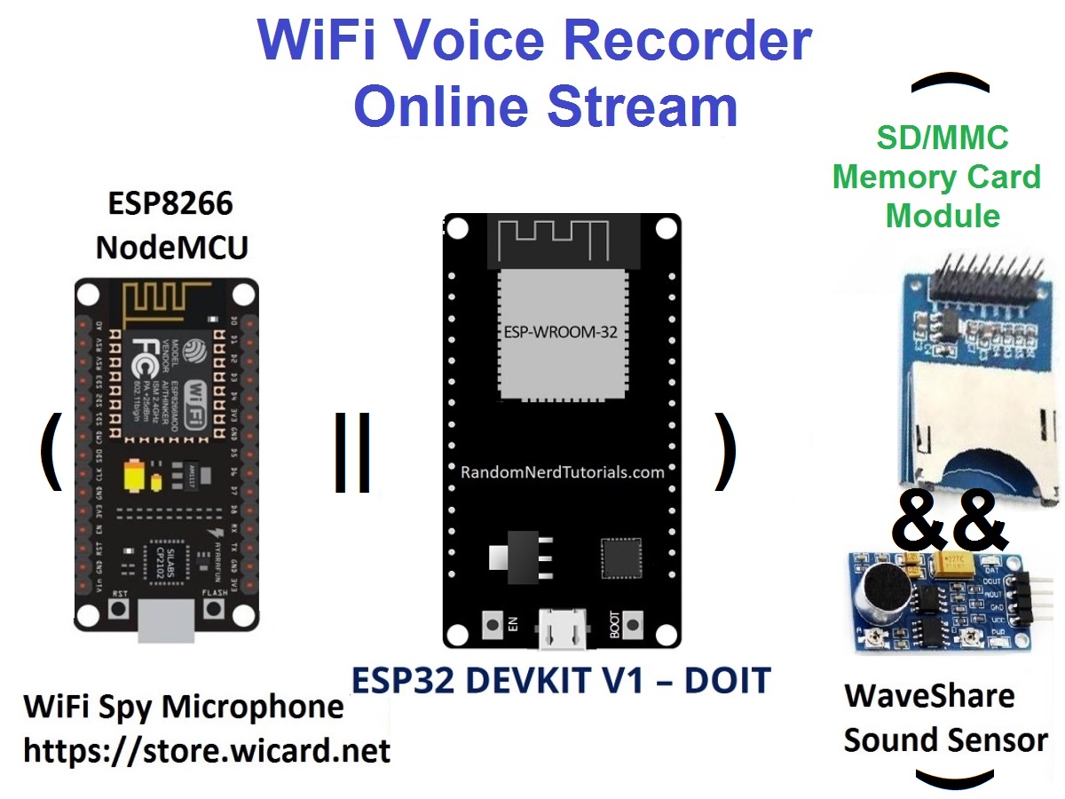 wifi voice recorder esp8266 esp32